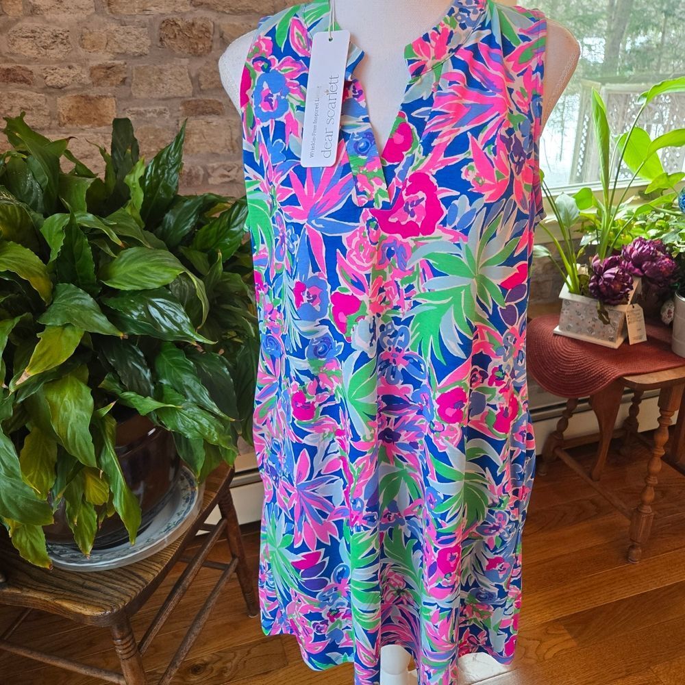 NWT Dear Scarlett Pocket Dress Vibrant Floral Midi Size S